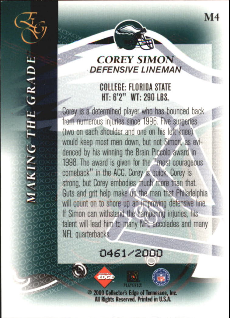 2000 Collector's Edge EG Football "Insert" Cards - Bild 9 von 17