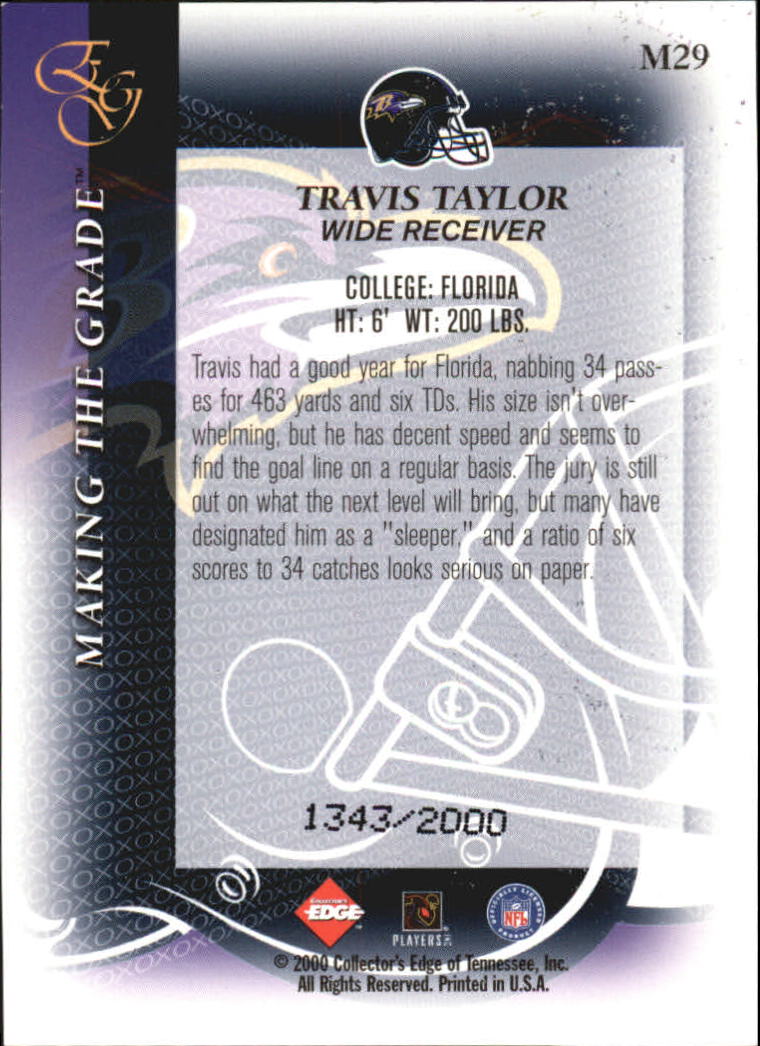 2000 Collector's Edge EG Making the Grade #M29 Travis Taylor back image