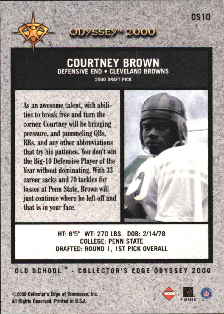 2000 Collector's Edge Odyssey Old School #OS10 Courtney Brown back image