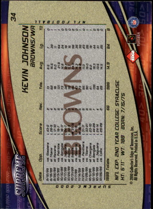 2000 Collector's Edge Supreme Football Cards - Picture 7 of 46