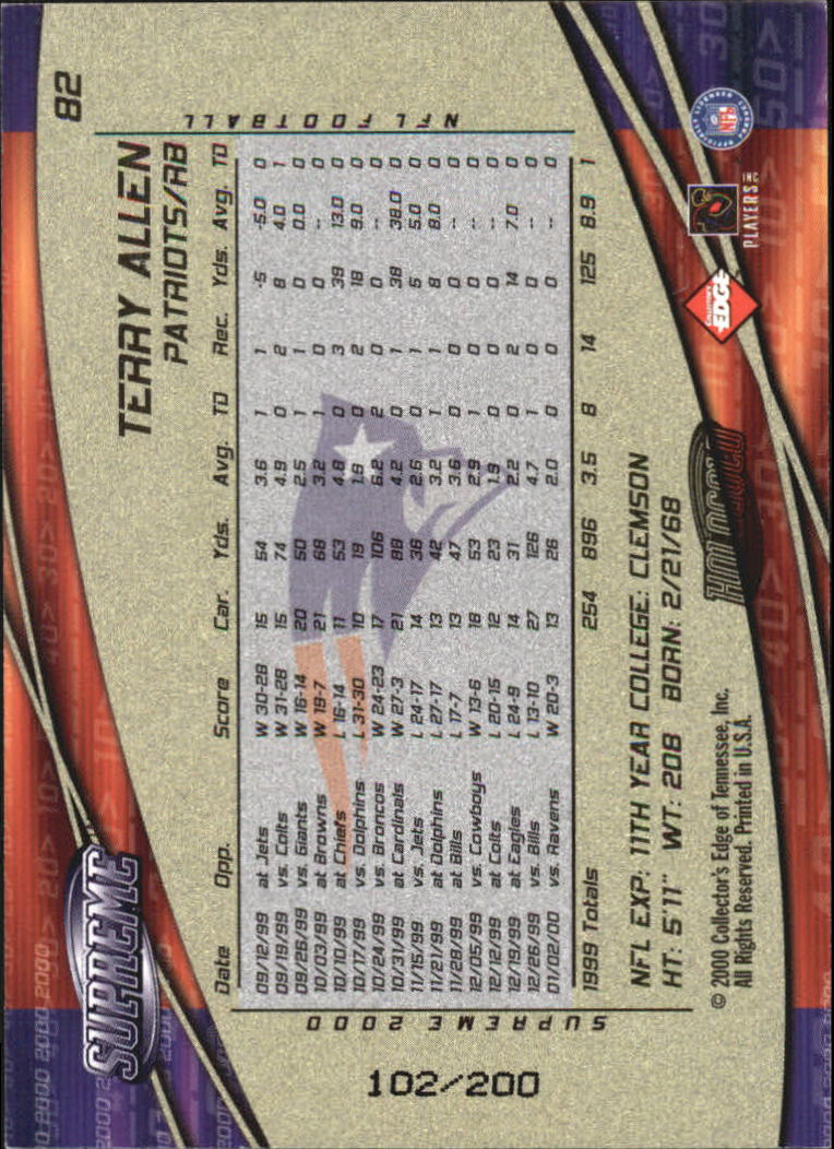 2000 Collector's Edge Supreme Hologold #82  Terry Allen
