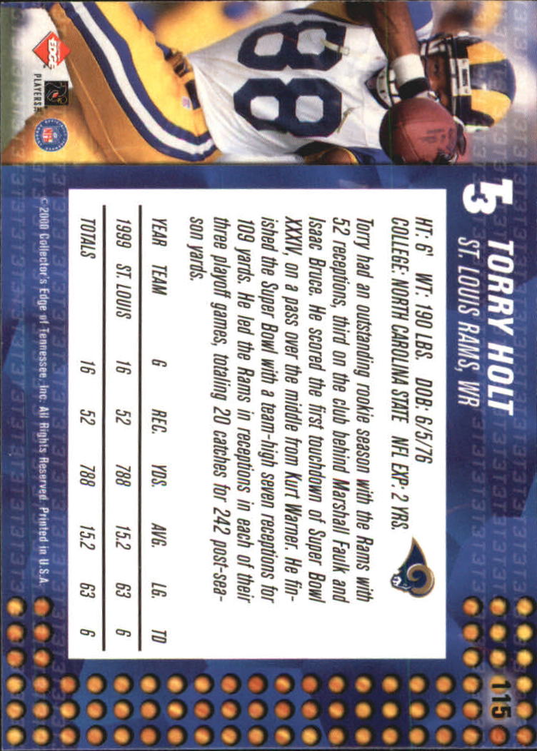 2000 Collector's Edge T3 #115 Torry Holt back image