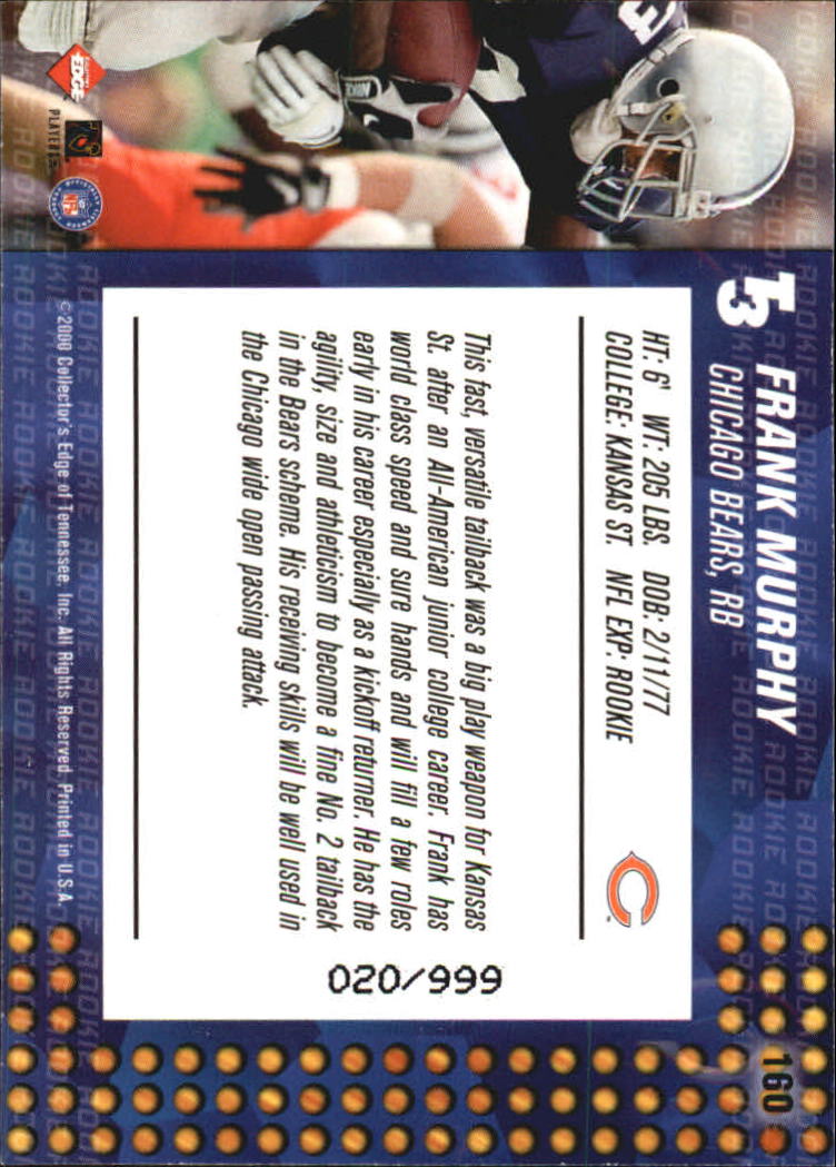 2000 Collector's Edge T3 #160 Frank Murphy RC back image