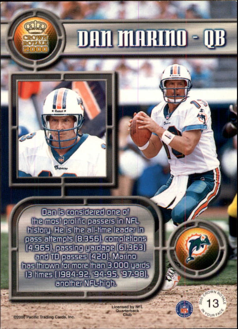 2000 Crown Royale (Pacific) Football "Insert and Parallel" Cards - Picture 29 of 51