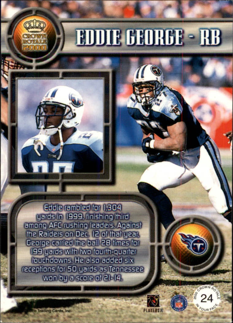 2000 Crown Royale In Your Face #24 Eddie George back image