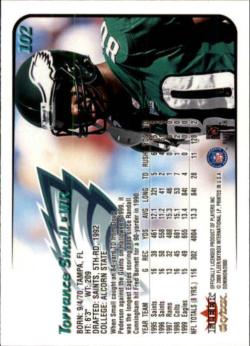 2000 SkyBox Dominion #102 Torrance Small back image