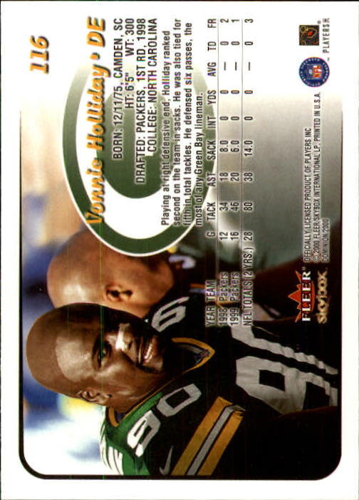 2000 SkyBox Dominion #116 Vonnie Holliday back image