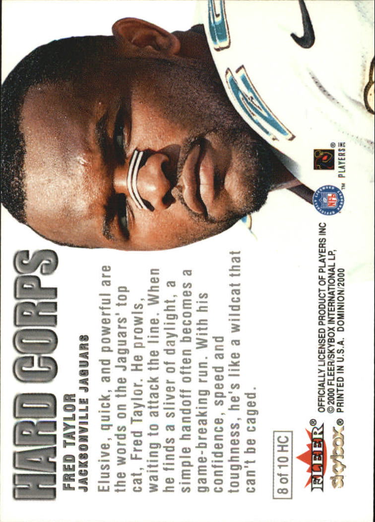 2000 SkyBox Dominion Hard Corps #8 Fred Taylor back image