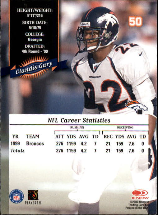 2000 Donruss Football Card Pick (Base)