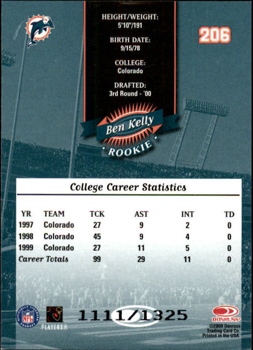 2000 Donruss Football Card Pick (Base)