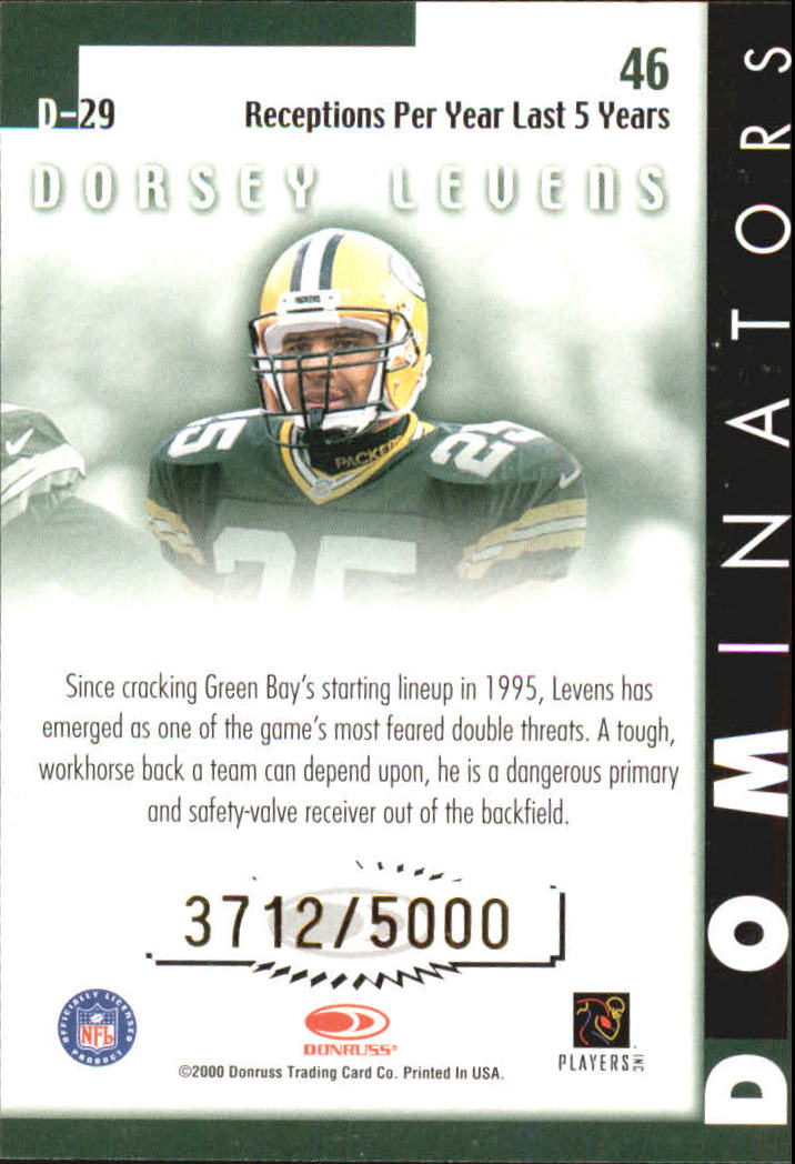 2000 Donruss Dominators #29 Dorsey Levens back image