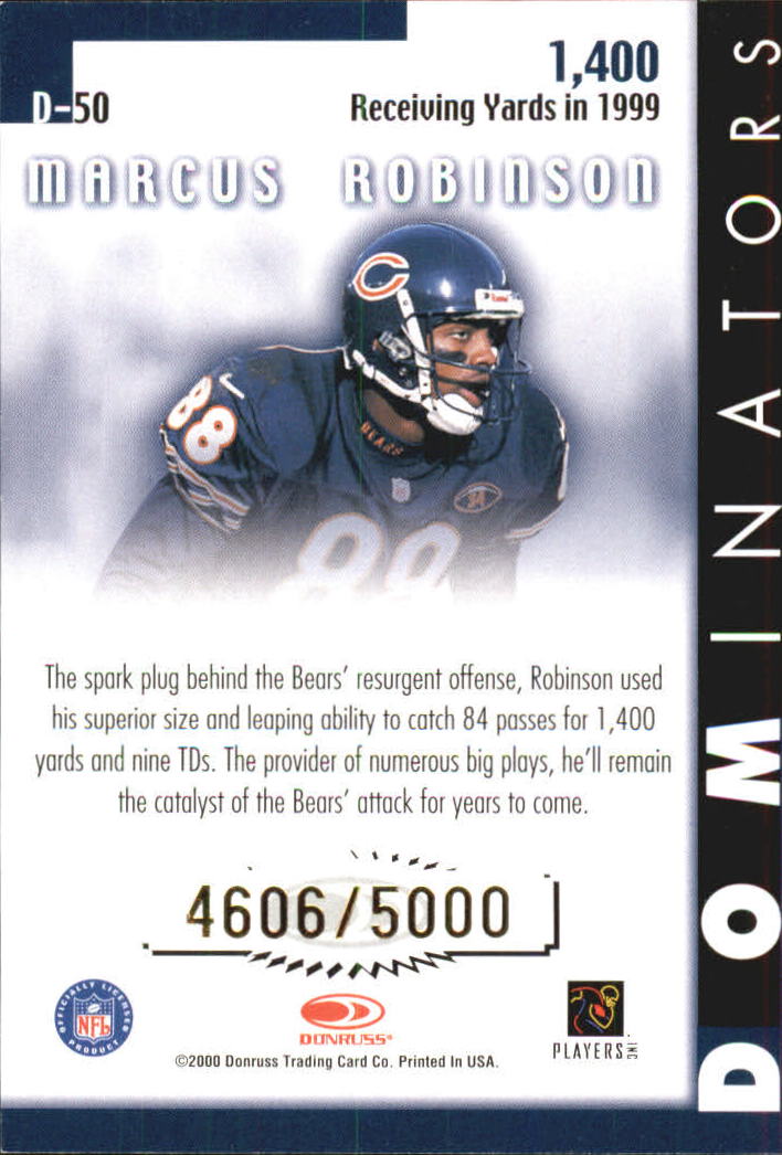2000 Donruss Dominators #50 Marcus Robinson back image