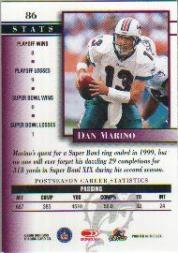 2000 Donruss Preferred #86 Dan Marino PS back image