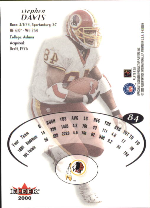 2000 E-X #84 Stephen Davis back image