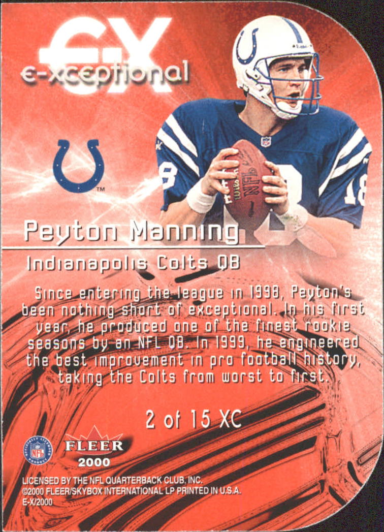 2000 E-X E-Xceptional Red #2 Peyton Manning back image