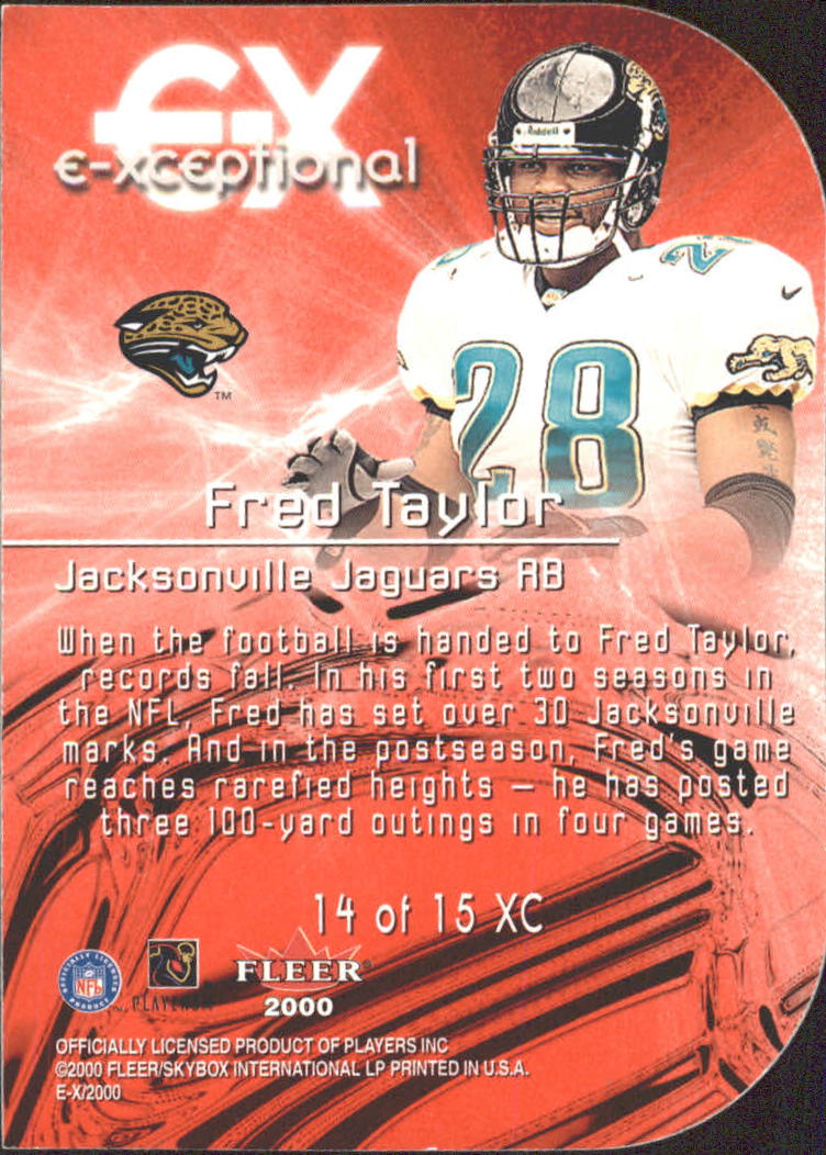 2000 E-X E-Xceptional Red #14 Fred Taylor back image