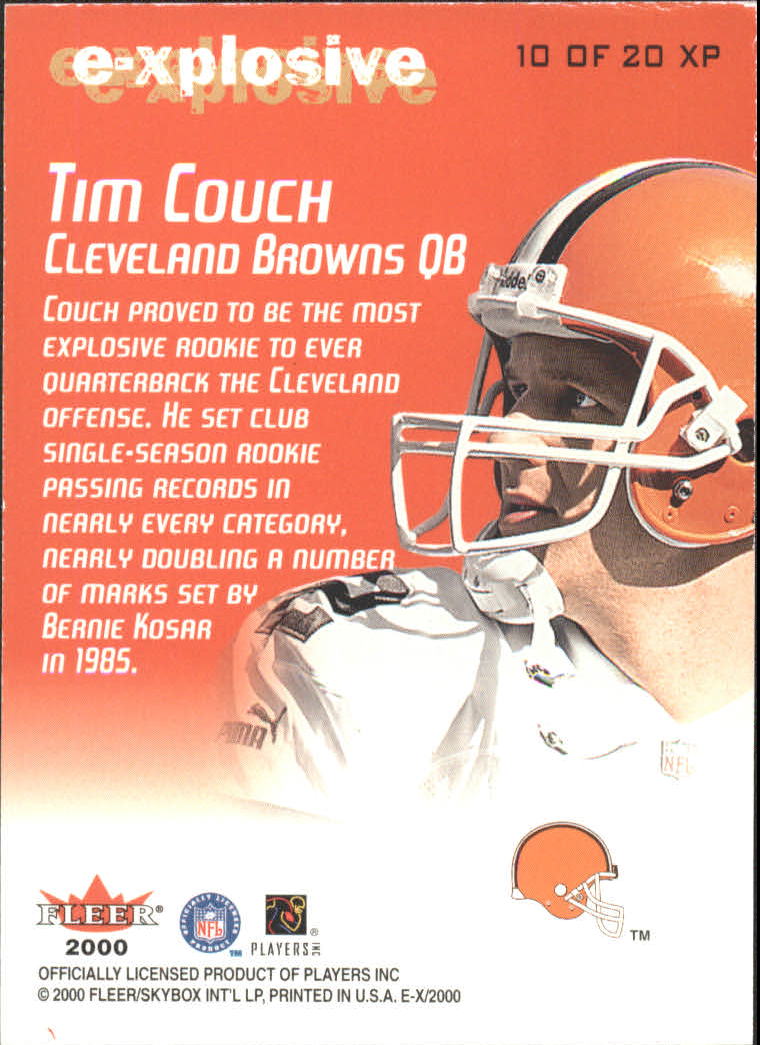 2000 E-X E-Xplosive #10 Tim Couch back image