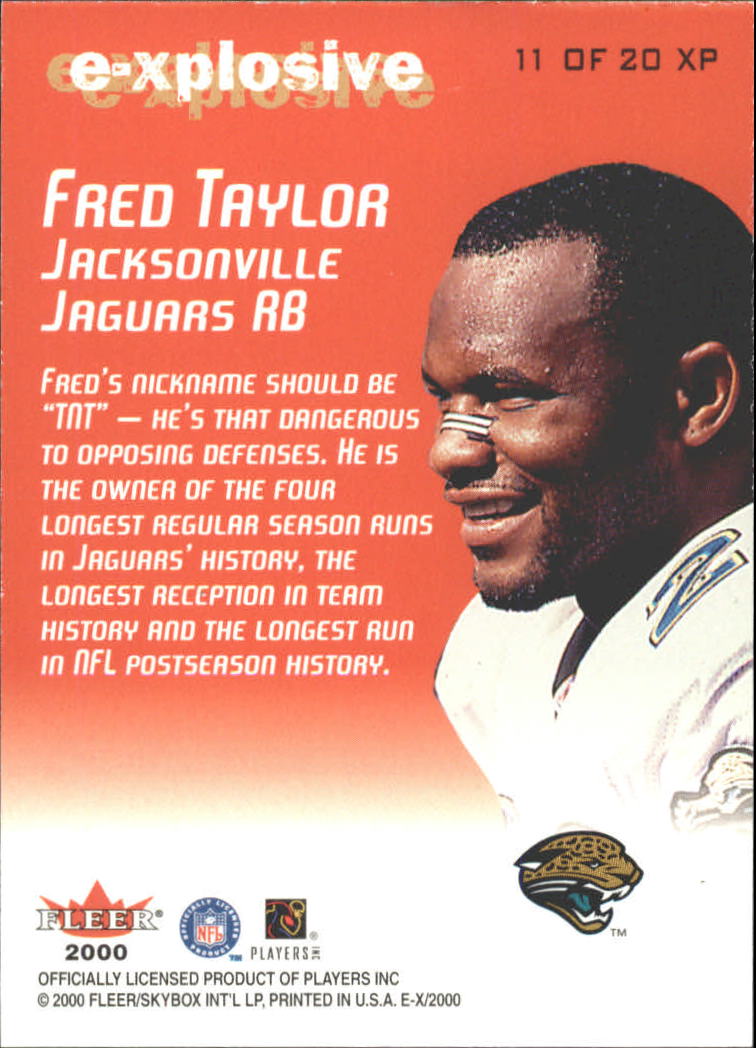 2000 E-X E-Xplosive #11 Fred Taylor back image