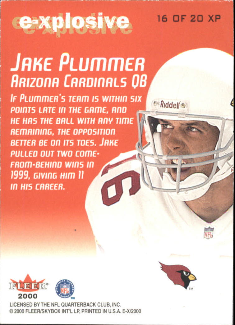 2000 E-X E-Xplosive #16 Jake Plummer back image