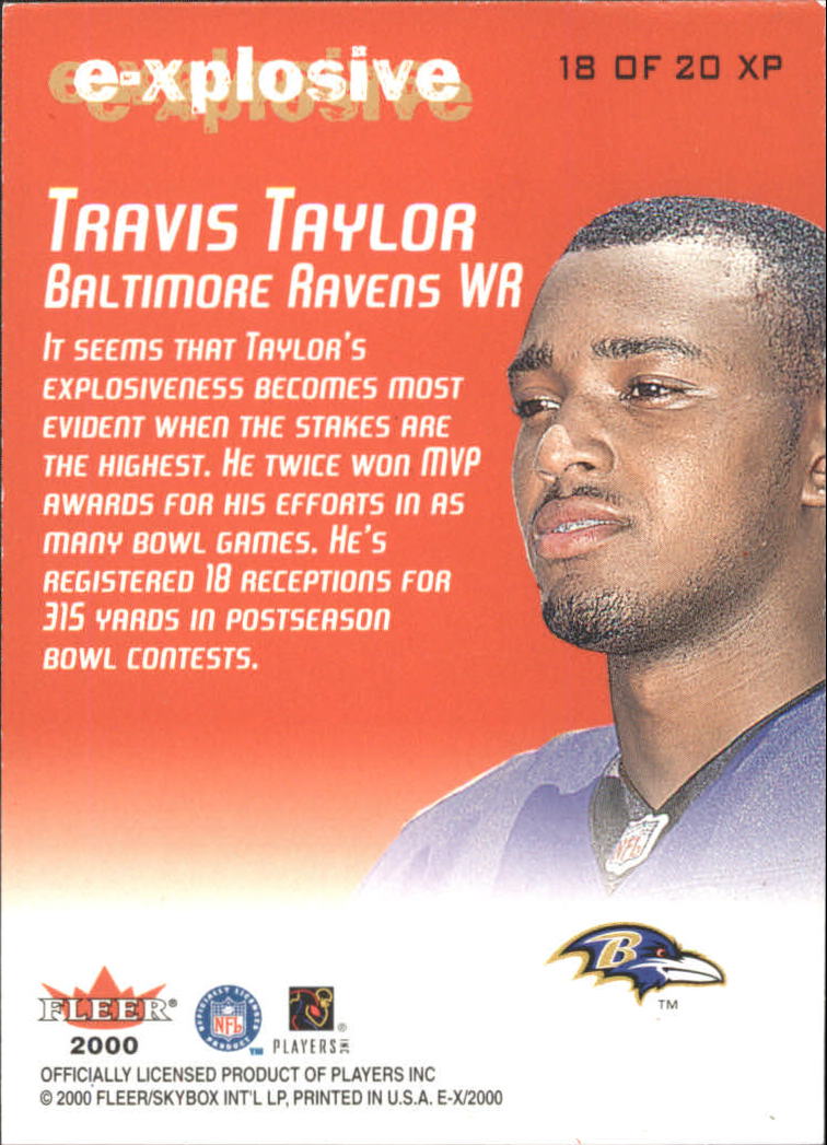 2000 E-X E-Xplosive #18 Travis Taylor back image