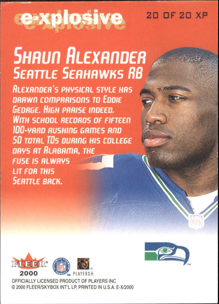2000 E-X E-Xplosive #20 Shaun Alexander back image