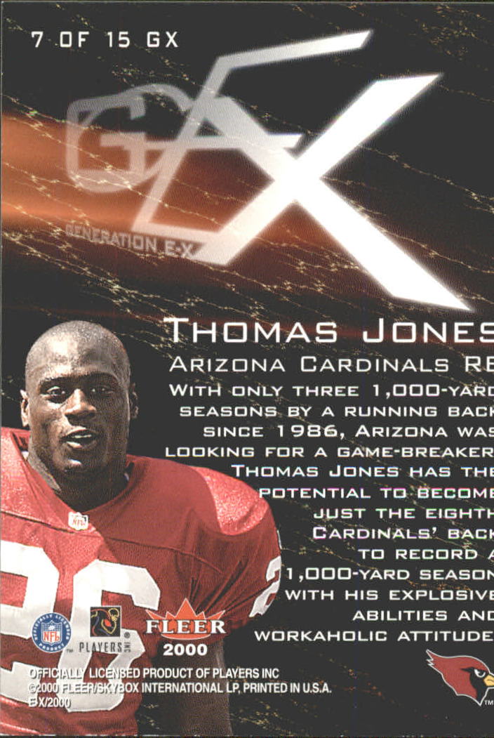 2000 E-X Generation E-X #7 Thomas Jones back image