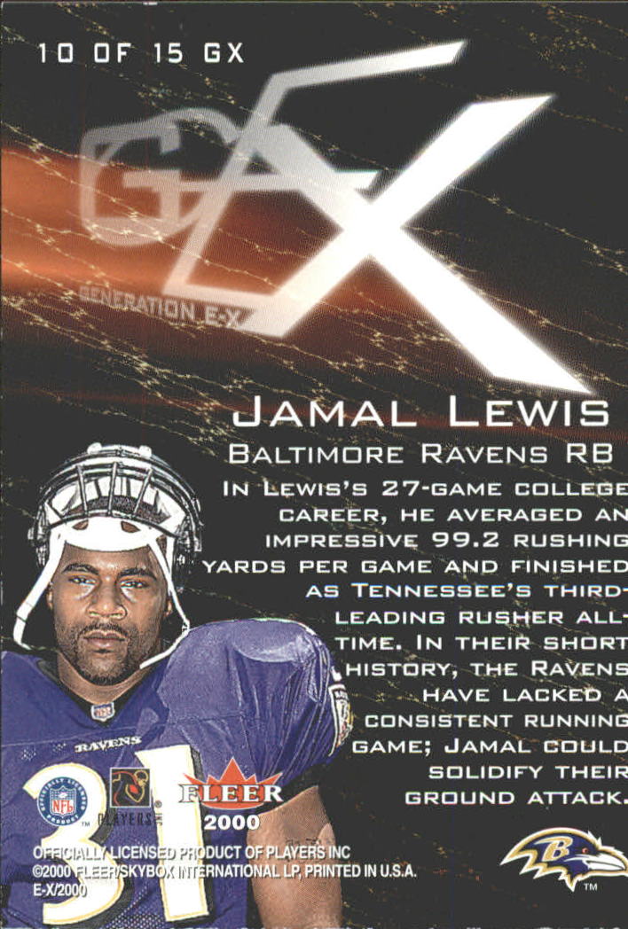 2000 E-X Generation E-X #10 Jamal Lewis back image