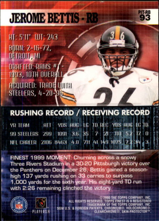 Jerome Bettis cards (1994-2023) Rams Steelers - You Choose