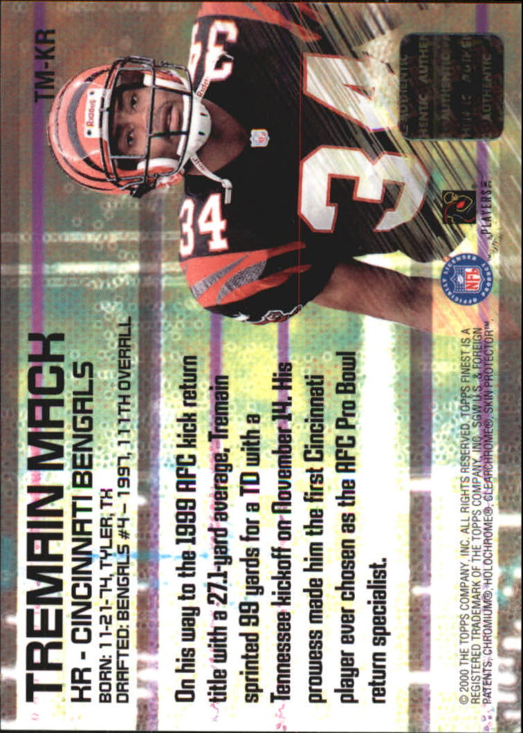 2000 Finest Moments Pro Bowl Jerseys #TMKR Tremain Mack back image