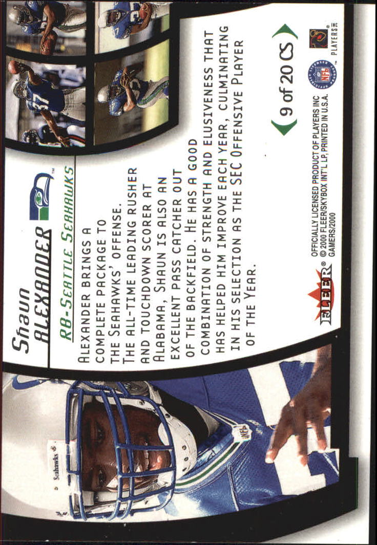 2000 Fleer Gamers Contact Sport #9 Shaun Alexander back image