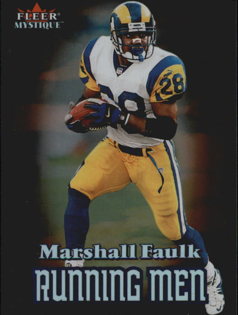 2000 Fleer Mystique Running Men #18 Marshall Faulk