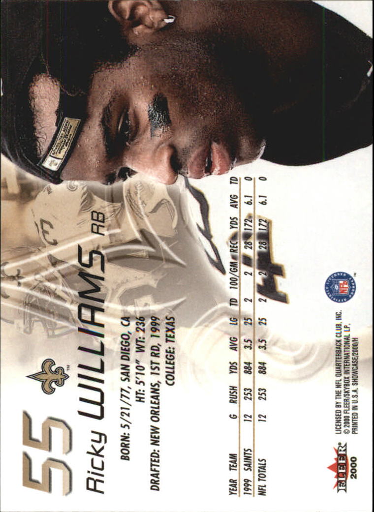 2000 Fleer Showcase #55 Ricky Williams back image