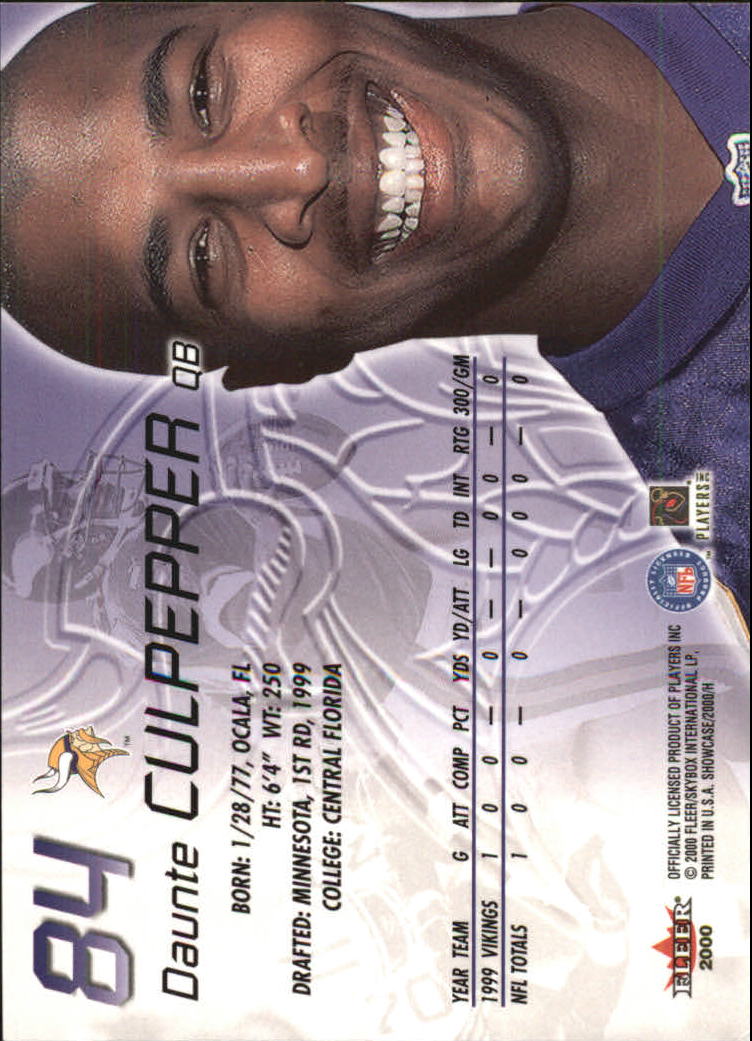 2000 Showcase (Fleer) Football "Main Set" Cards - Picture 59 of 83