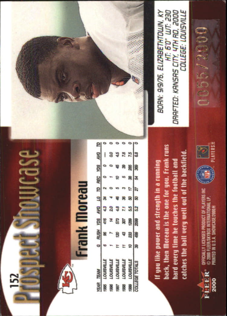 2000 Showcase (Fleer) Football "Main Set" Cards - Picture 81 of 83