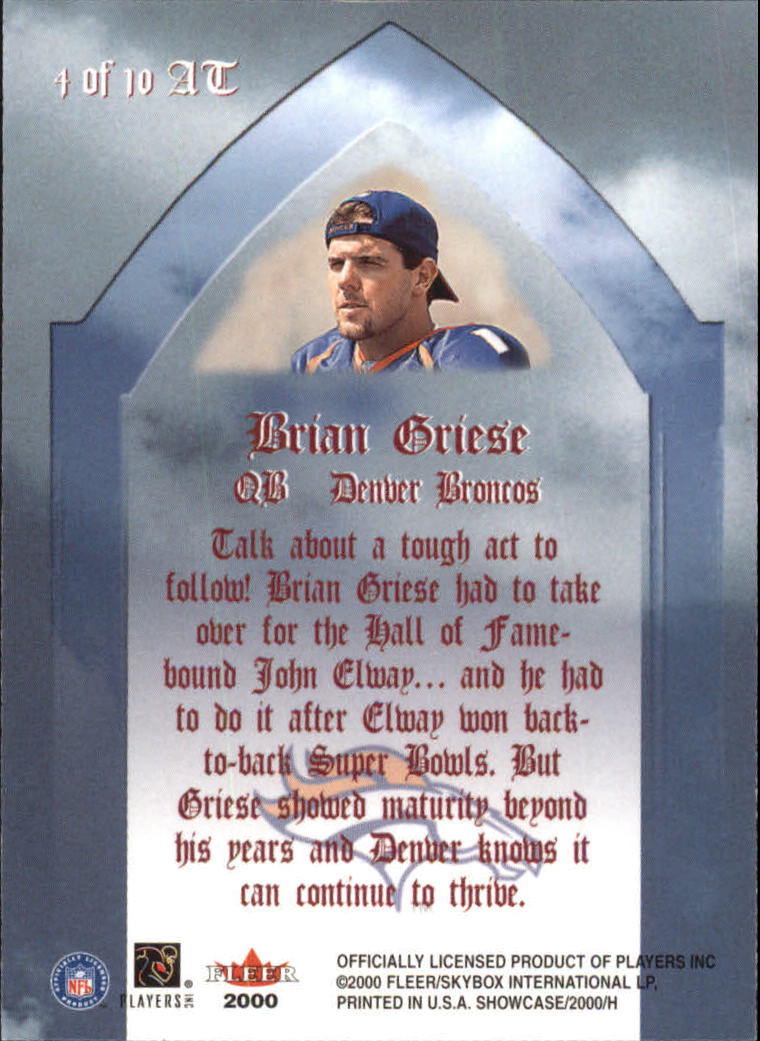 2000 Fleer Showcase Air to the Throne #4 Brian Griese back image