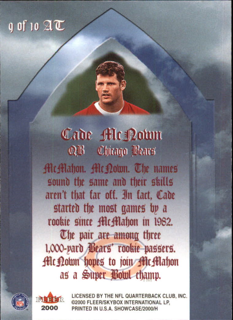 2000 Fleer Showcase Air to the Throne #9 Cade McNown back image