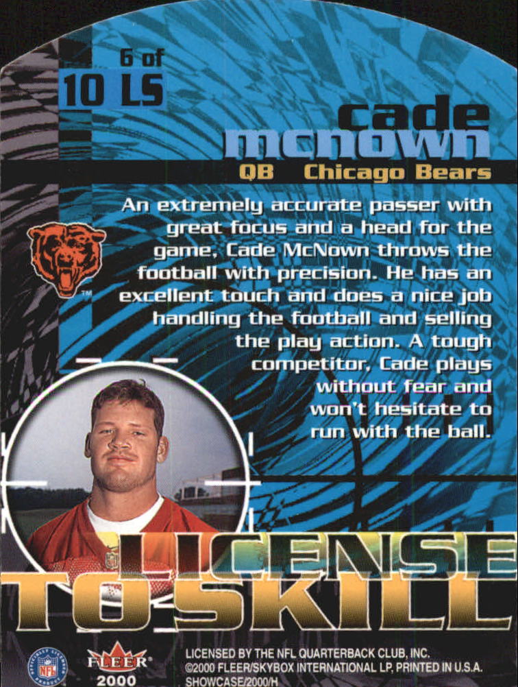 2000 Fleer Showcase License to Skill #6 Cade McNown back image