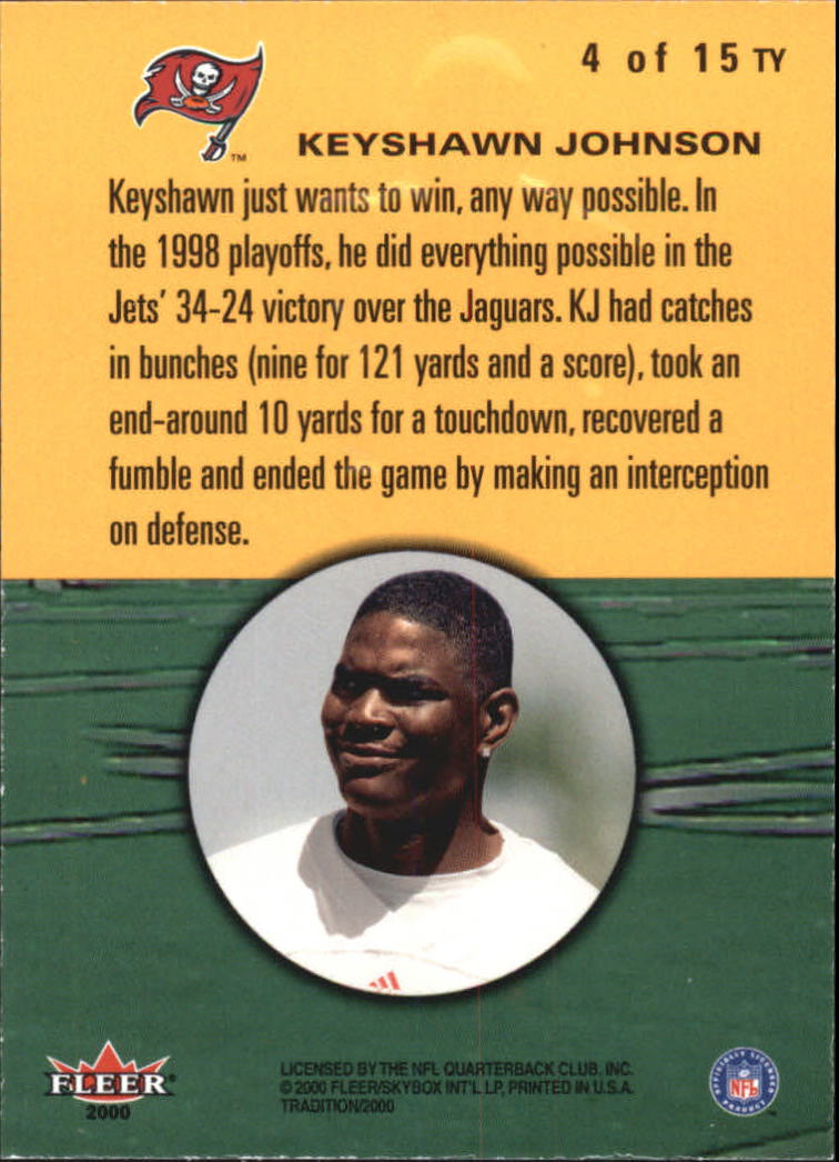 2000 Fleer Tradition Whole Ten Yards #4 Keyshawn Johnson back image