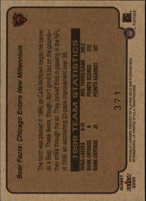 2000 Fleer Tradition Glossy #371  Bears IA/McNown