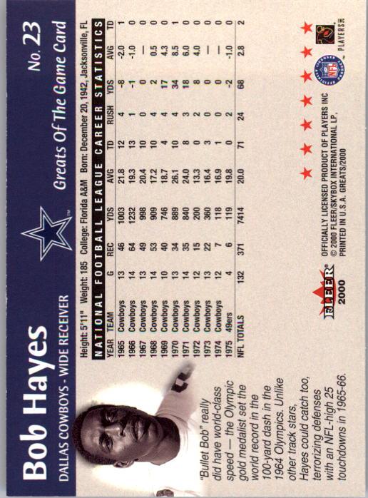 2000 Greats of the Game #23 Bob Hayes back image