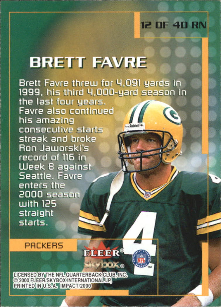 2000 Impact Rewind '99 #12 Brett Favre back image