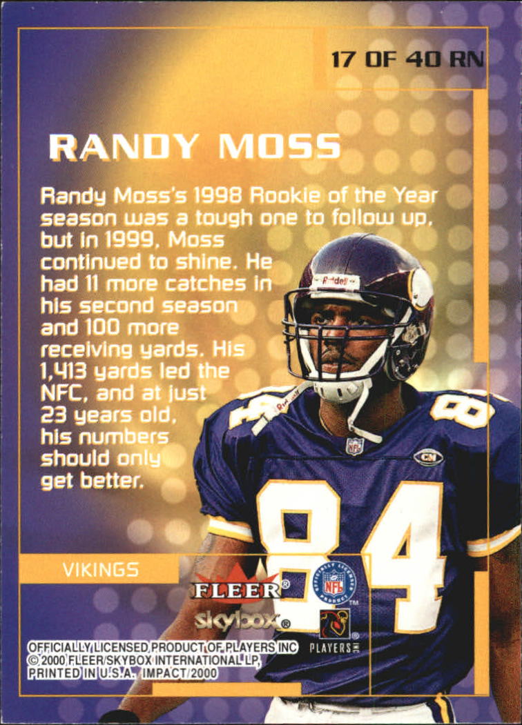 2000 Impact Rewind '99 #17 Randy Moss back image
