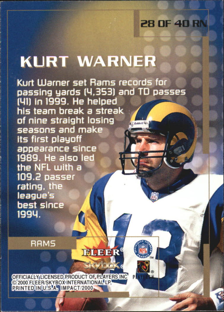 2000 Impact Rewind '99 #28 Kurt Warner back image
