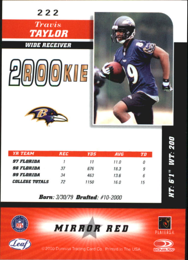 2000 Leaf Certified Football "Insert and Parallel" Cards - Picture 19 of 21