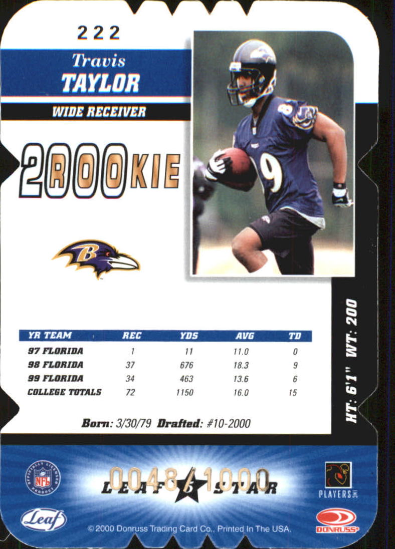 2000 Leaf Certified Football "Insert and Parallel" Cards - Picture 21 of 21
