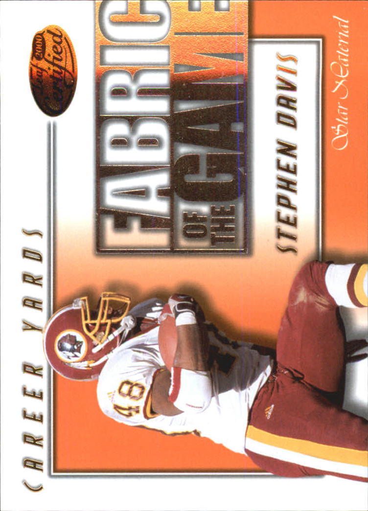 2000 Leaf Certified Fabric of the Game #FG65 Stephen Davis/750