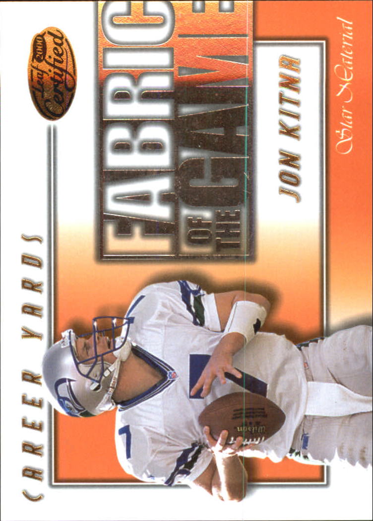 2000 Leaf Certified Fabric of the Game #FG68 Jon Kitna/750