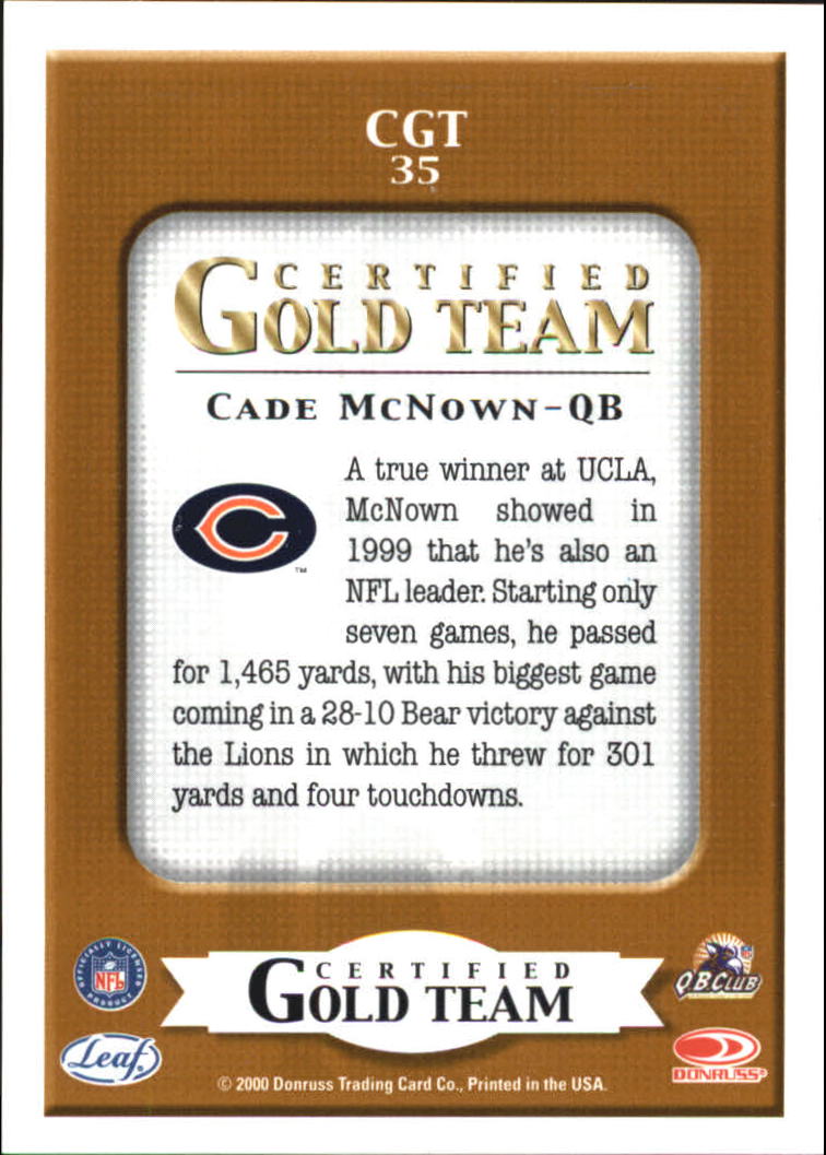 2000 Leaf Certified Football "Insert and Parallel" Cards - Picture 11 of 21