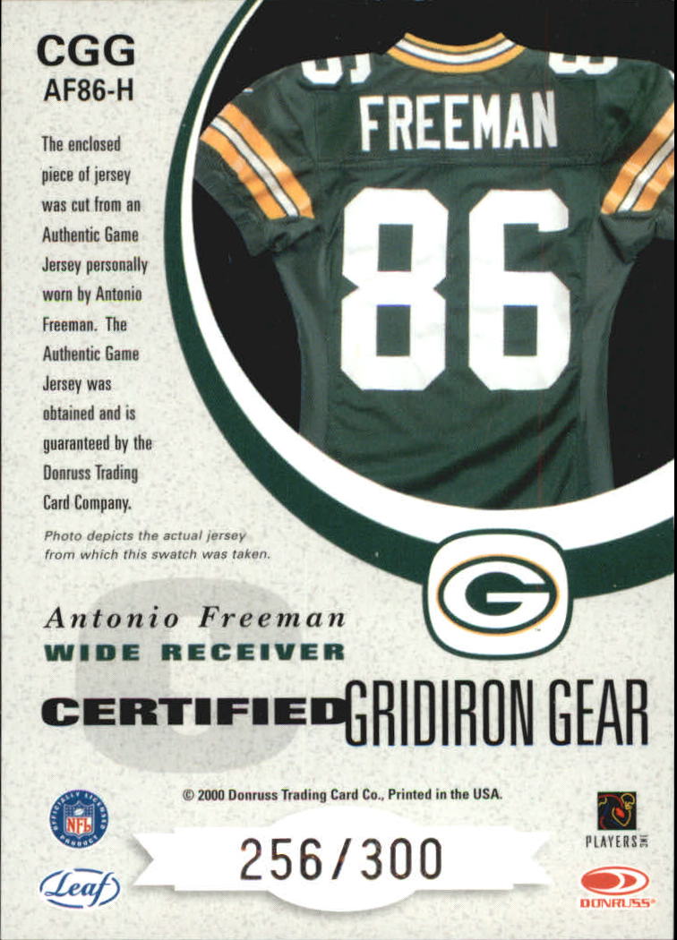 2000 Leaf Certified Gridiron Gear #AF86H Antonio Freeman/300 back image