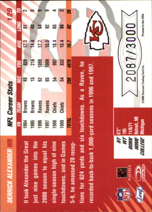 2000 Leaf Limited Football "Main Set" Cards - Picture 17 of 33